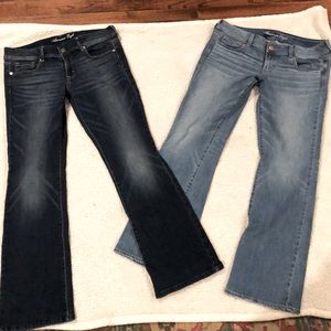 Lot of 2 American Eagle bootcut jeans Sz 12 Long